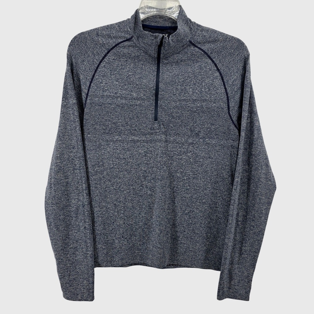 Rhone Mens Medium Quarter 1/4 Zip Gray Heathere Celliant Performance Shirt